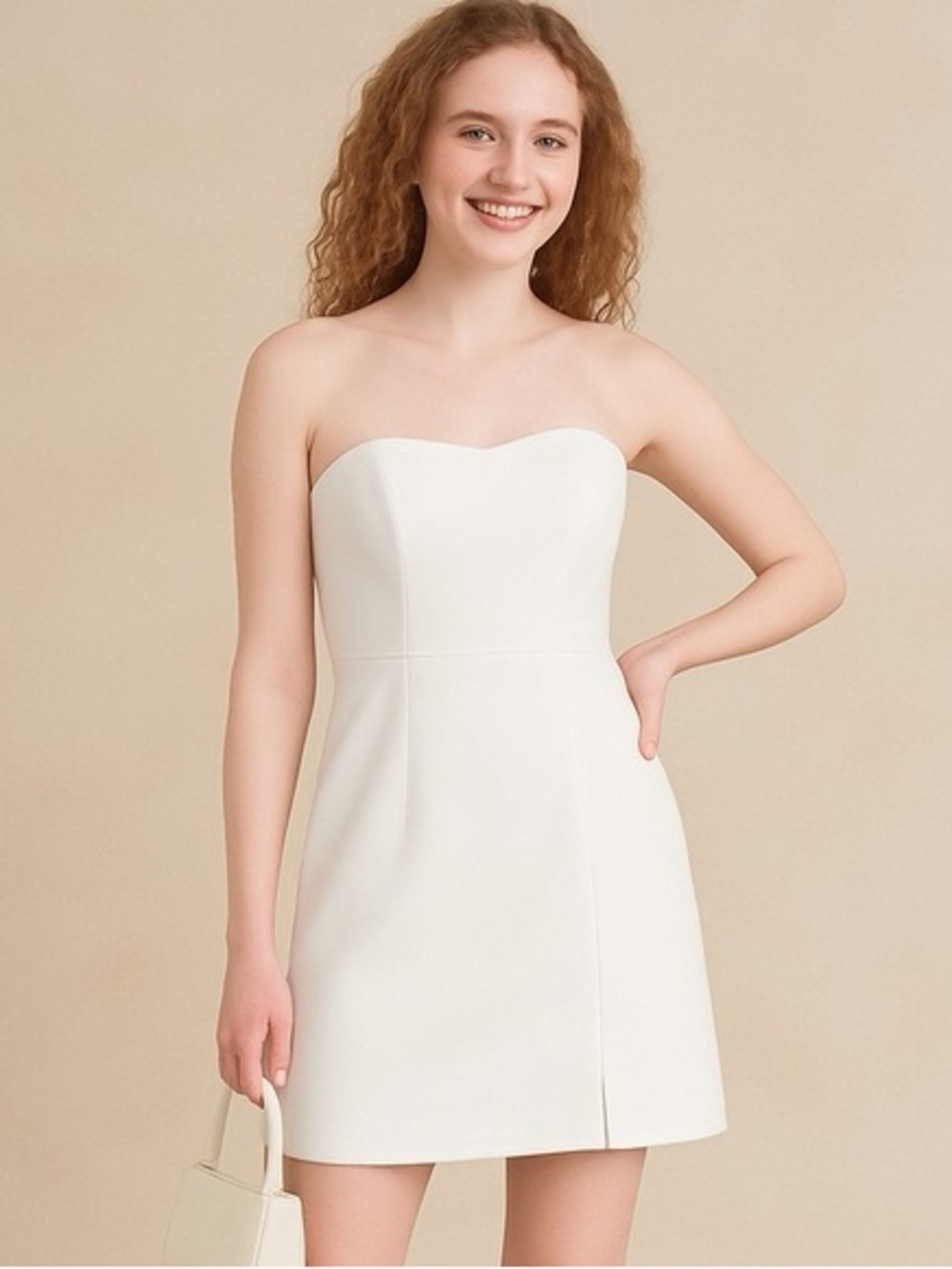 French Connection Whisper Strapless Dress | Summer White | Size 10